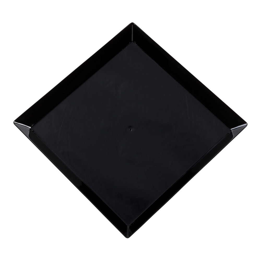 Square Black Plastic Medium Modern Plate - 5" x 5" - 100 count box