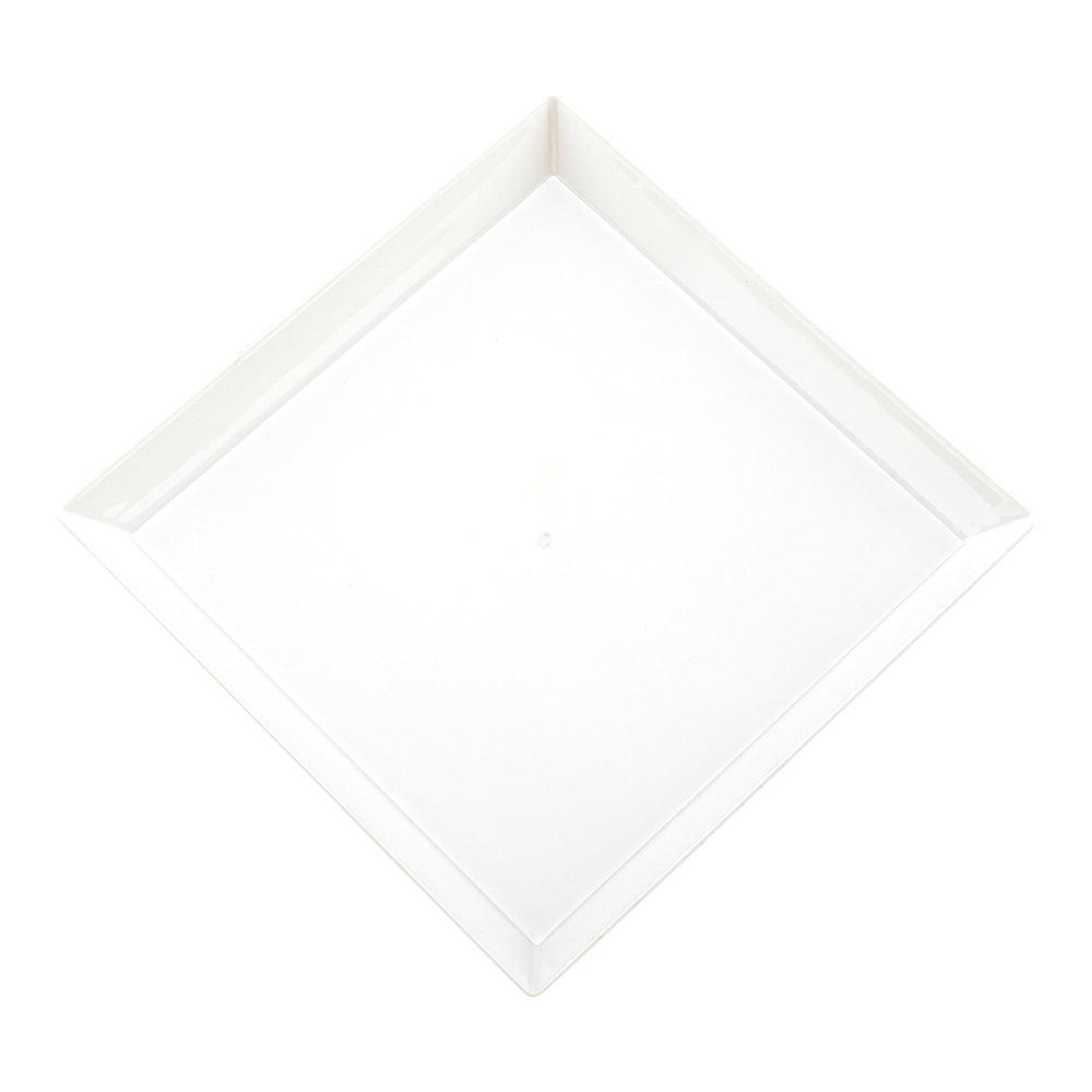 Square White Plastic Medium Modern Plate - 5" x 5" - 100 count box