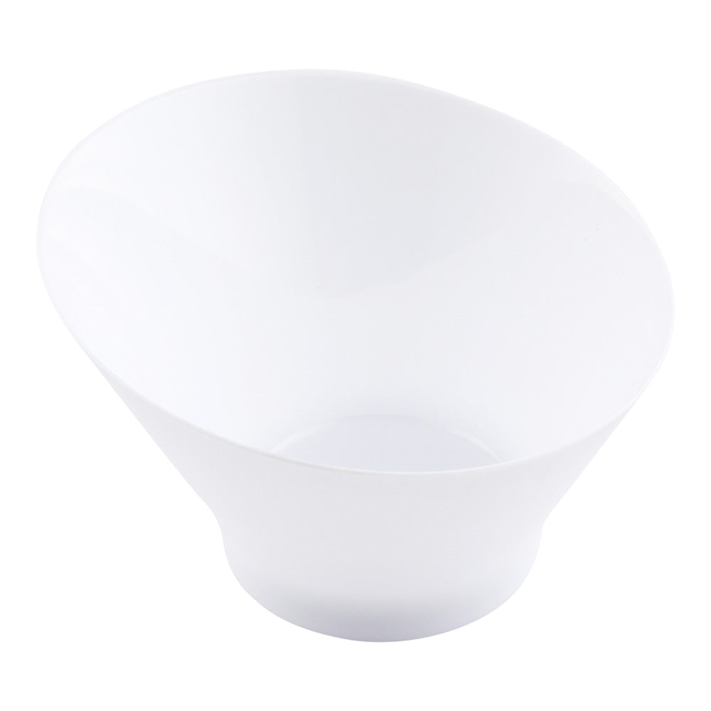 7 oz Round White Plastic Incline Bowl - 4 1/4" x 4 1/4" x 2 3/4" - 100 count box