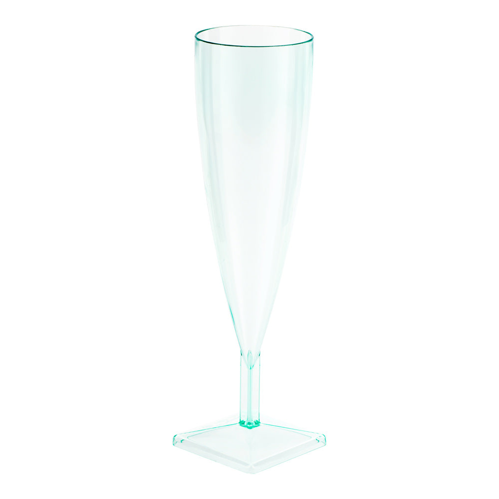 5 oz Seagreen Plastic Champagne Flute - 2" x 2" x 7" - 100 count box