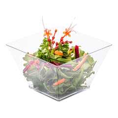 16 oz Square Clear Plastic Large Kova Bowl - 4 1/4