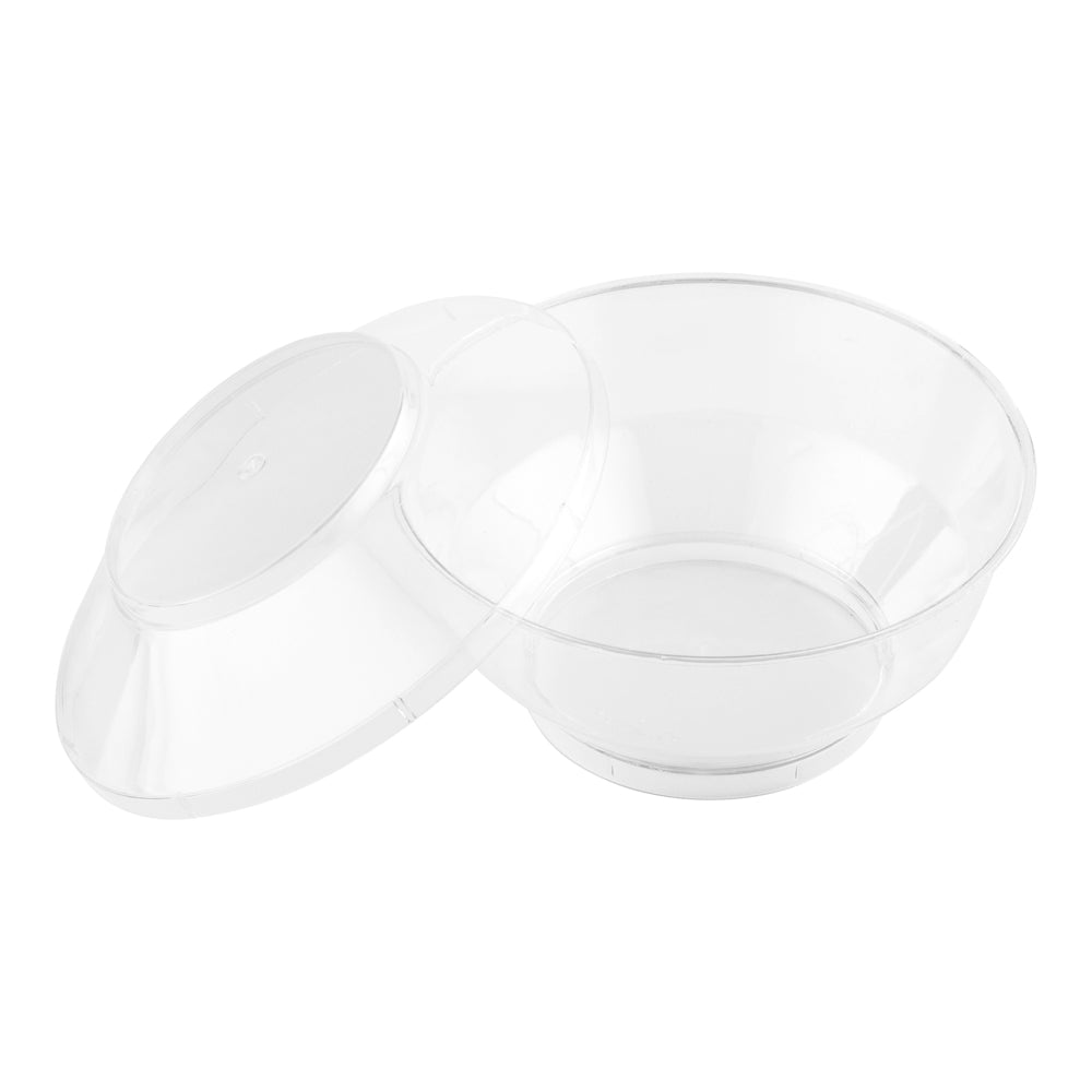 6 oz Round Clear Plastic Large Deli Cup - with Lid - 4" x 3" x 4" - 100 count box