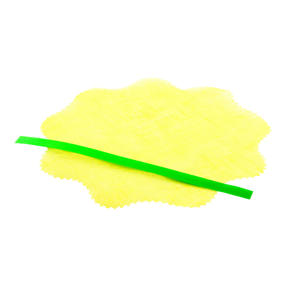 Yellow Cotton Lemon Wrap - Green Satin Ribbon - 8 3/4" x 8 3/4" - 100 count box