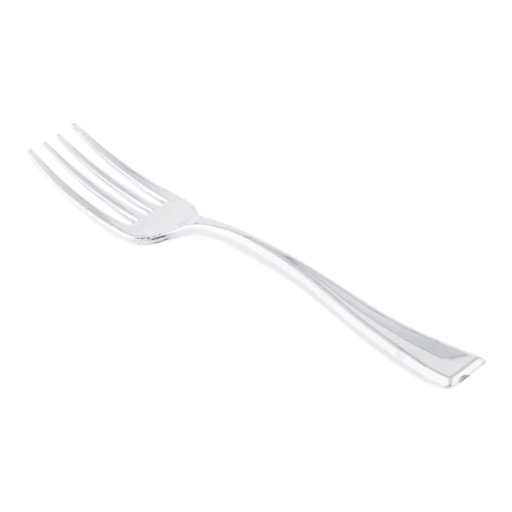 Silver Plastic Mini Fork - 4"  - 500 count box