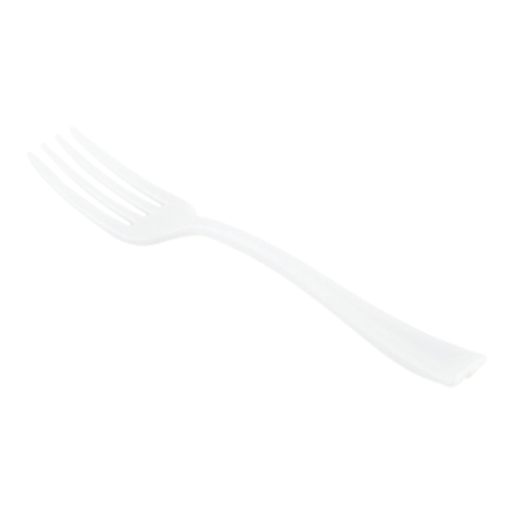 White Plastic Mini Fork - 4" - 500 count box