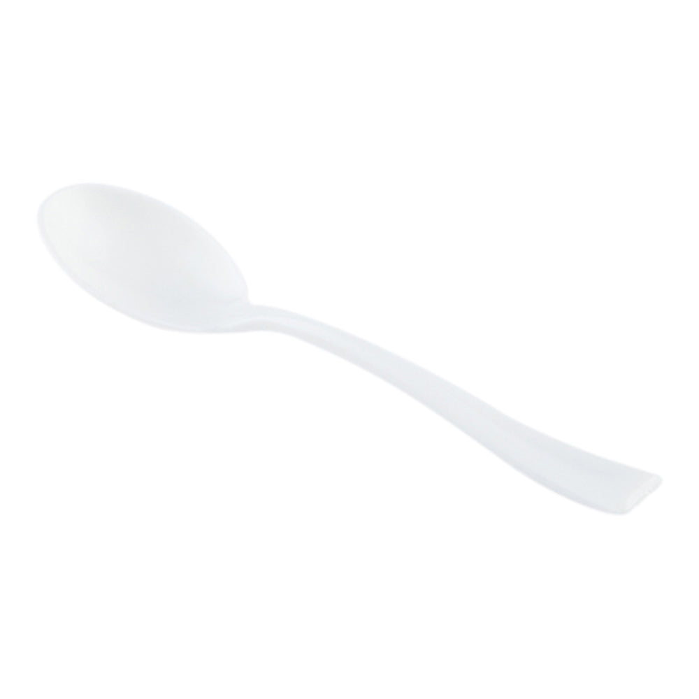 White Plastic Mini Spoon - 4" - 500 count box