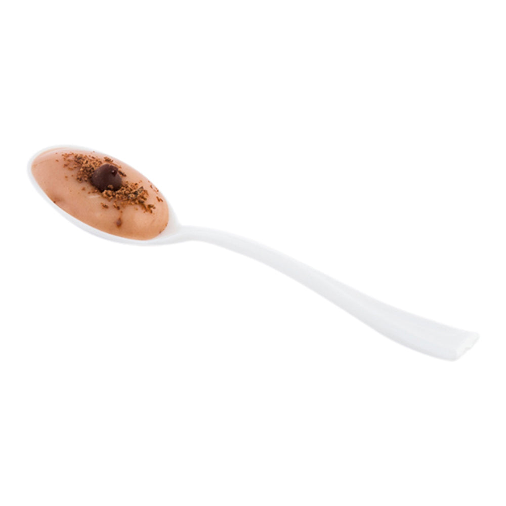 White Plastic Mini Spoon - 4" - 500 count box