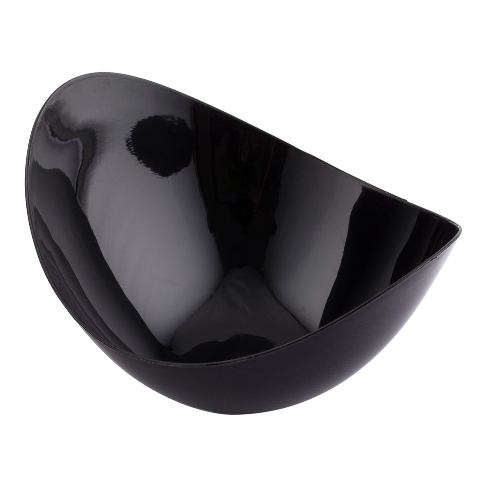 2 oz Oval Black Plastic Alato Tasting Dish - 3 1/2" x 2 3/4" x 1 3/4" - 100 count box