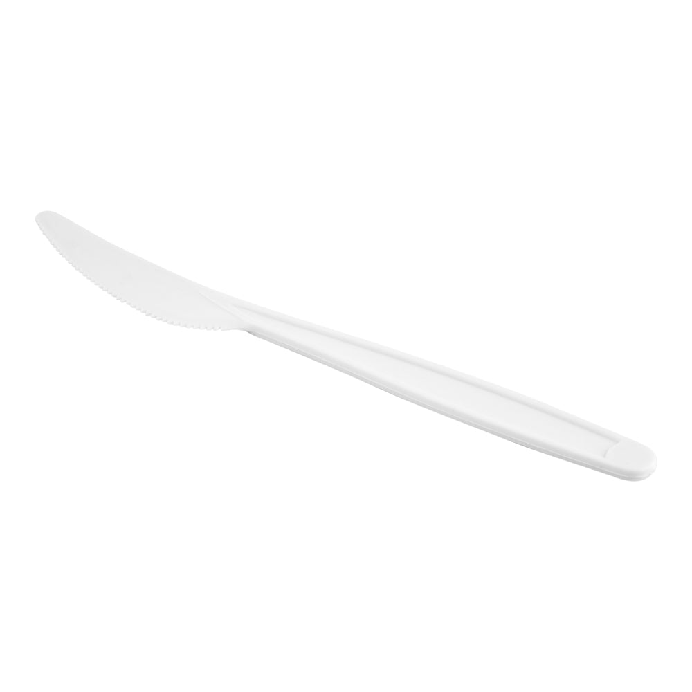 White PLA Plastic Knife - Compostable - 7" - 250 count box