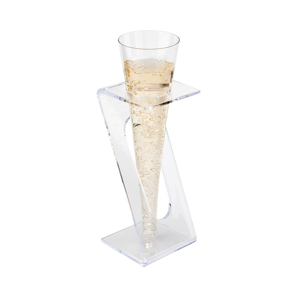 4 oz Clear Plastic Medium Champagne Flute - Stand Sold Separately - 5 1/2" x 2" x 2" - 100 count box