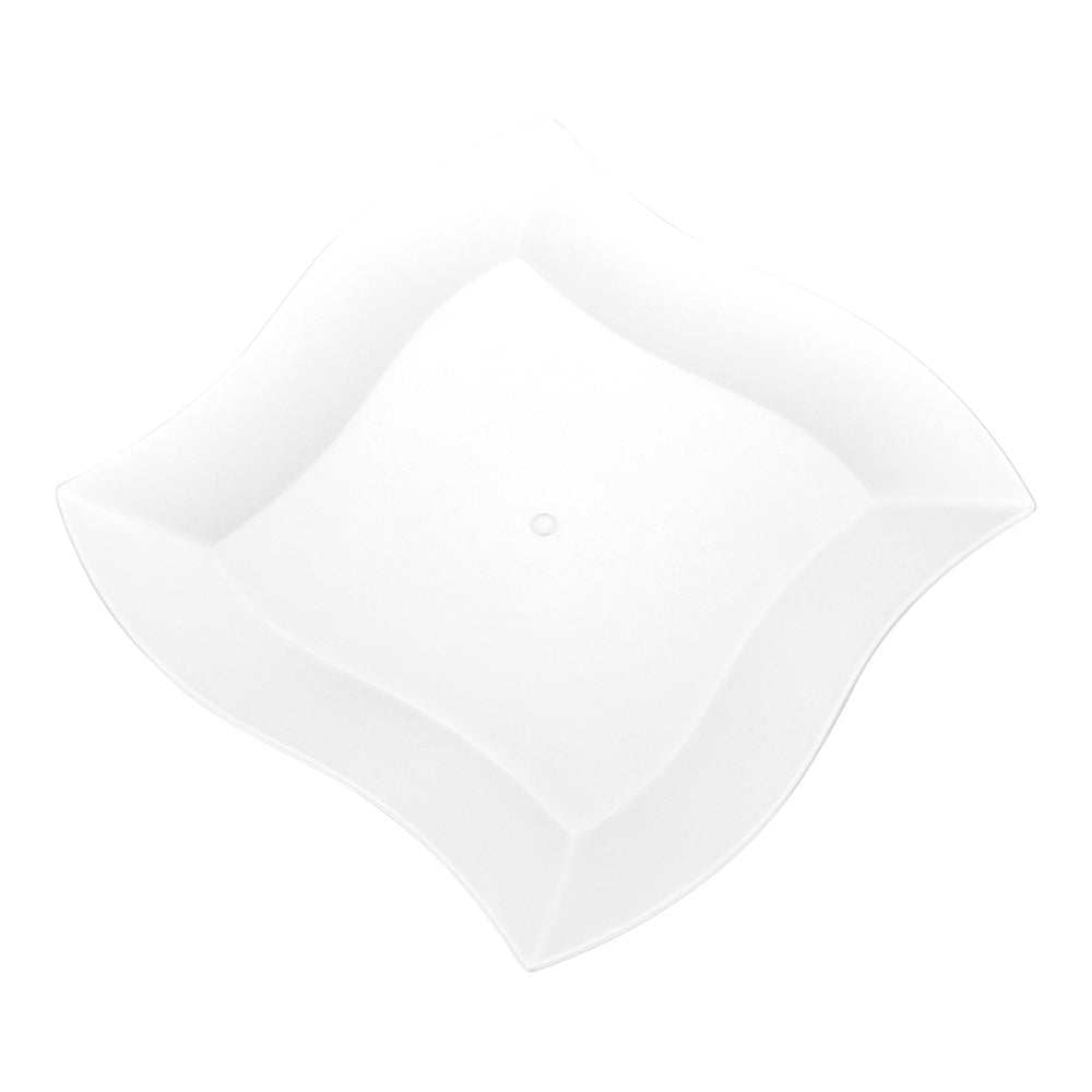 Square White Plastic Large Aqua Plate - 9" x 9" x 1/2" - 100 count box