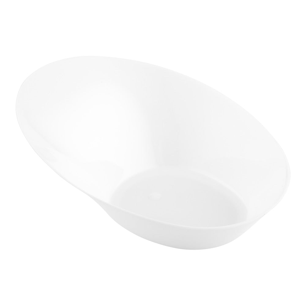 Oval White Plastic Ellipse Dish - 4" x 3" x 1 1/4" - 100 count box