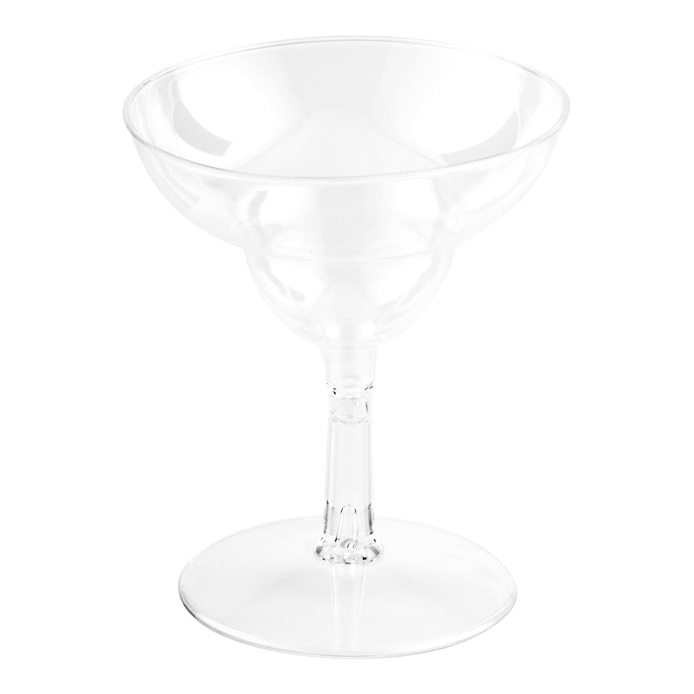 2 oz Round Clear Plastic Mini Margarita Glass - 2 3/4" x 2 3/4" x 3 1/4" - 100 count box