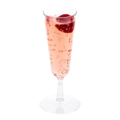 2 oz Round Clear Plastic Mini Champagne Glass - 2