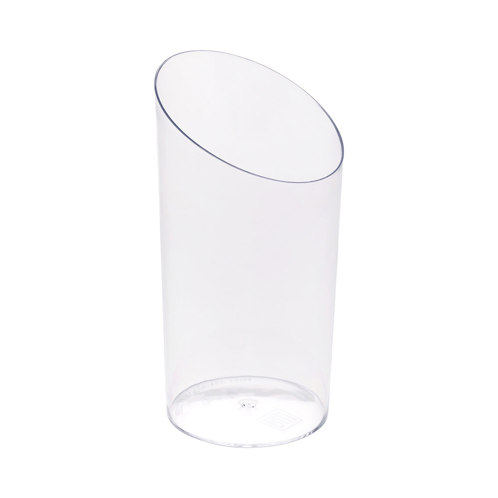 5 oz Round Clear Plastic Large Incline Tube Glass - 2 1/4" x 2 1/4" x 4 1/4" - 100 count box