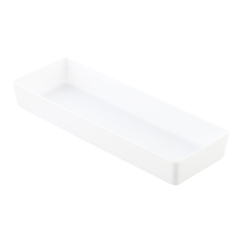 Rectangle White Plastic Modern Plate - 5 1/4" x 1 3/4" x 3/4" - 100 count box