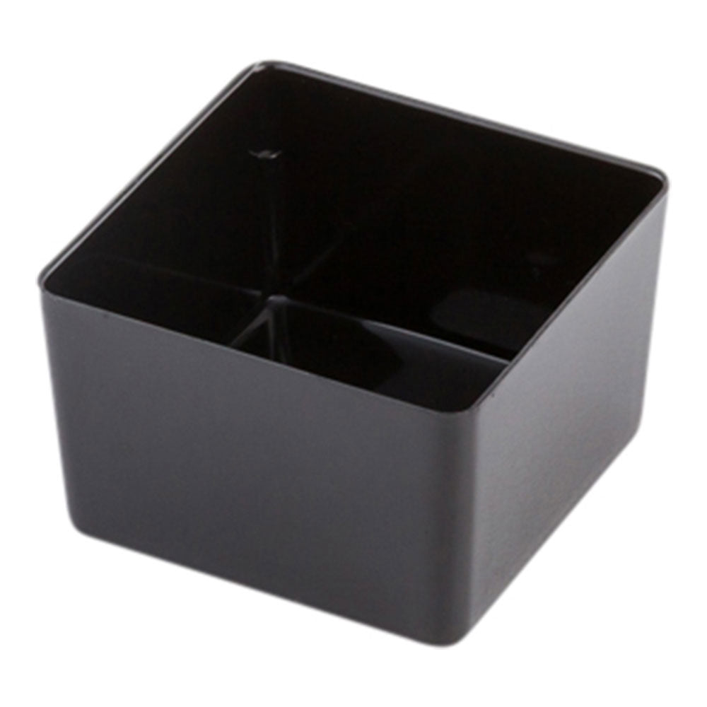 2 oz Square Black Plastic Short Quadrato Cup - 1 3/4" x 1 3/4" x 1" - 100 count box