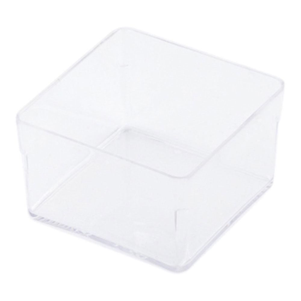 2 oz Square Clear Plastic Short Quadrato Cup - 1 3/4" x 1 3/4" x 1" - 100 count box