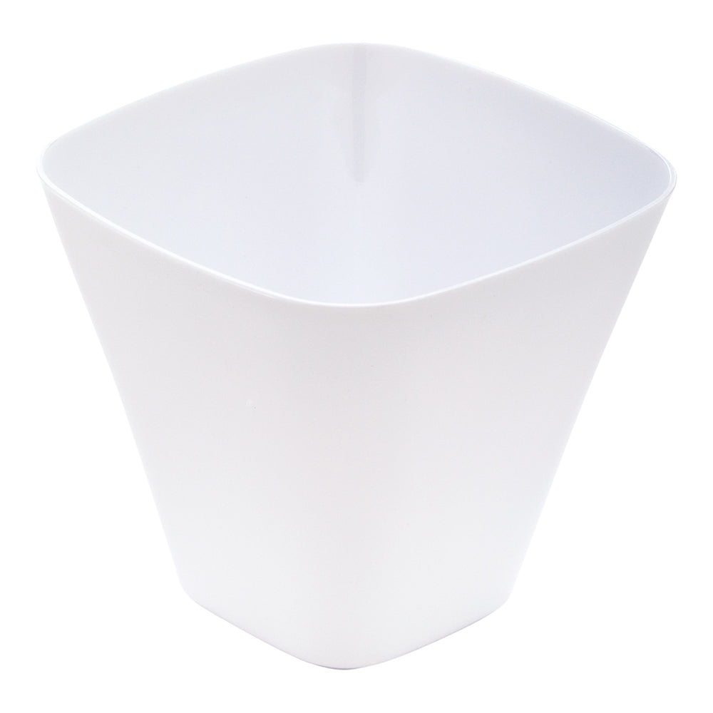 4 oz Square White Plastic Bellissima Tasting Cup - 2 1/2" x 2 1/2" x 2 1/4" - 100 count box