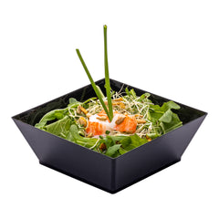 10 oz Square Black Plastic Small Modern Bowl - 4 1/4