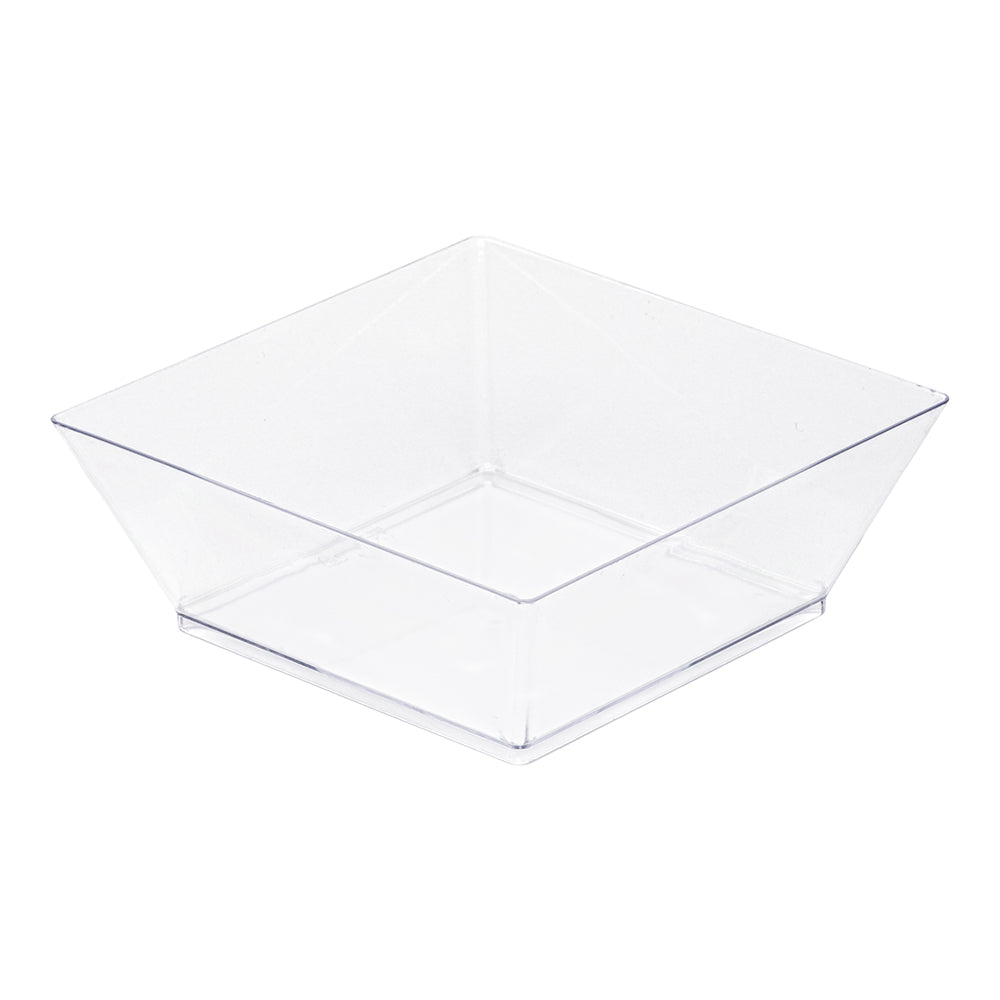 10 oz Square Clear Plastic Small Modern Bowl - 4 1/4" x 4 1/4" x 1 1/2" - 100 count box