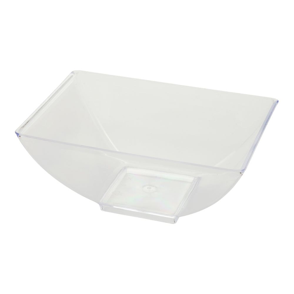 3 oz Rectangle Clear Plastic Small Architetto Bowl - 3 1/4" x 2 1/4" x 1 1/4" - 100 count box