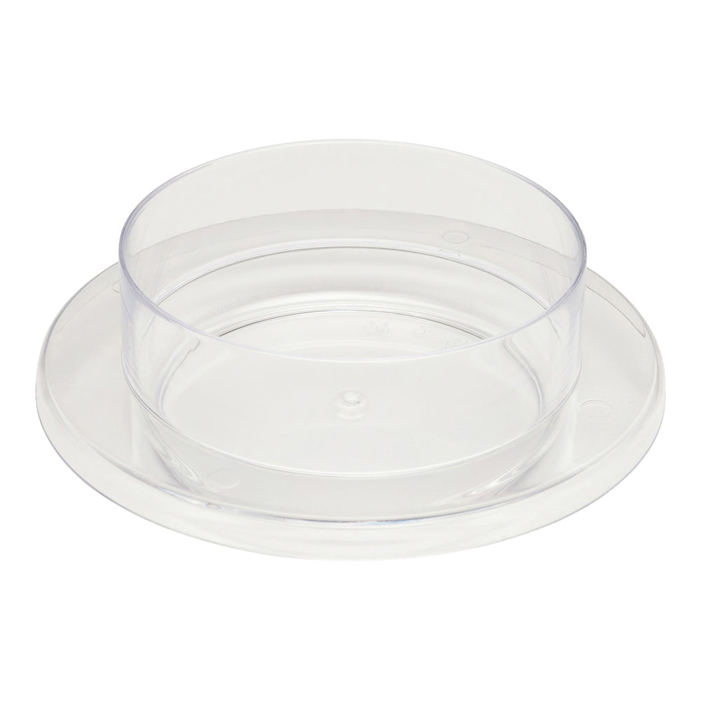 3 oz Round Clear Plastic Gastronomique Petri Dish - 3 1/4" x 3 1/4" x 1" - 100 count box