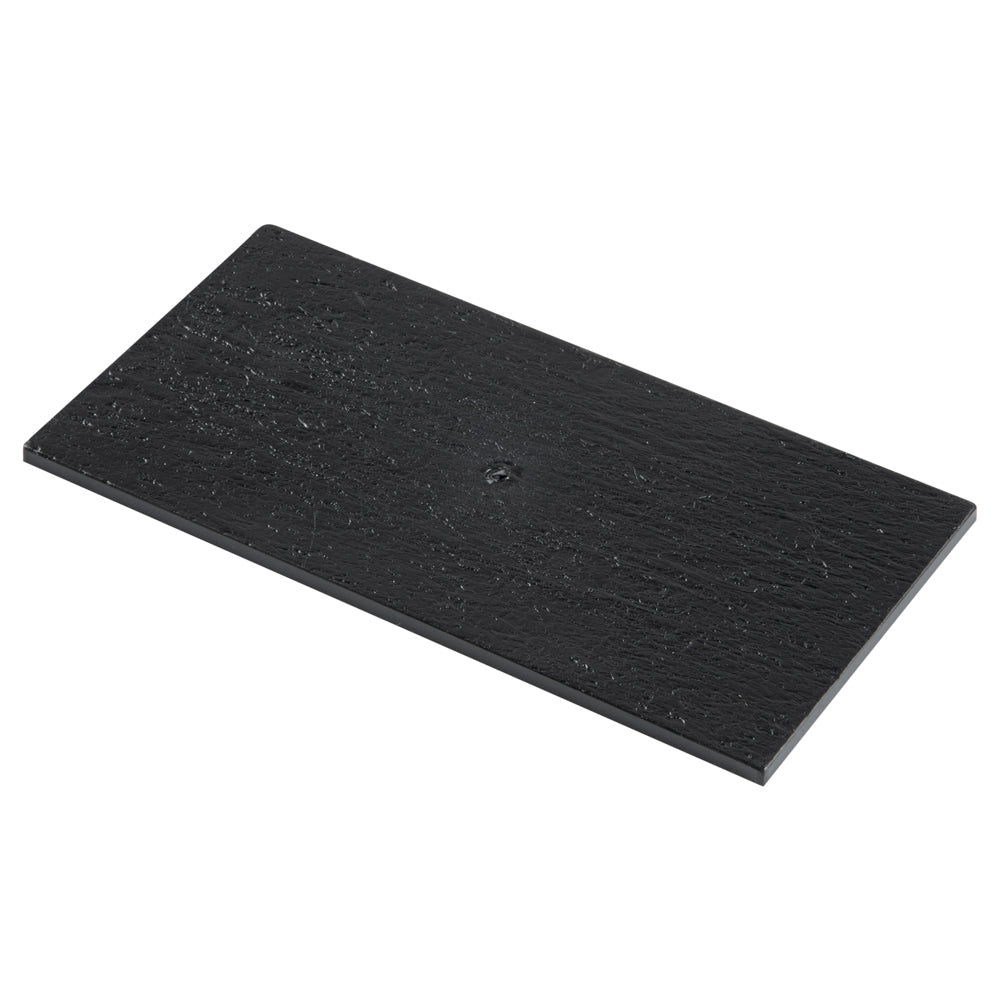 Rectangle Black Plastic Small Plate - Faux Slate - 7" x 3 1/2" - 100 count box