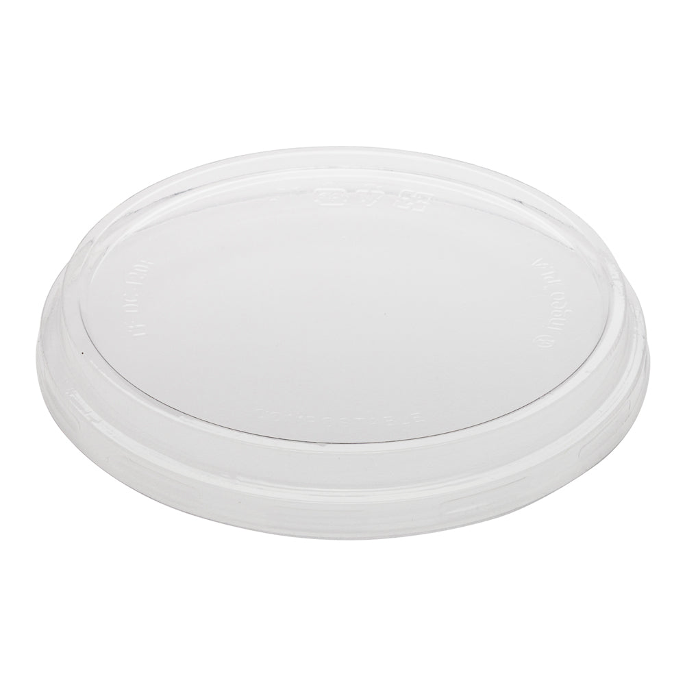 Basic Nature Round Clear PLA Plastic Lid - Fits To Go Deli Container, Compostable - 500 count box