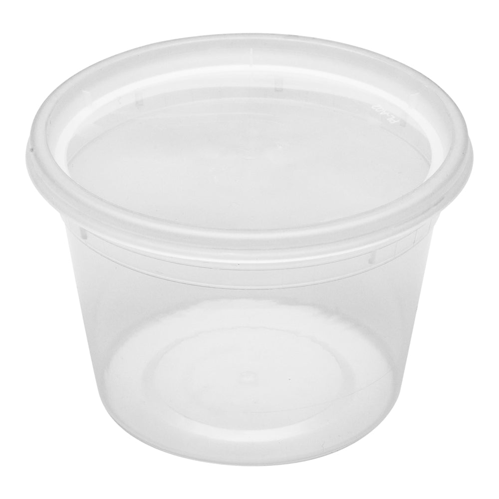 Asporto 16 oz Round Clear Plastic Soup Container - with Lid, Microwavable - 4 1/2" x 4 1/2" x 3" - 100 count box