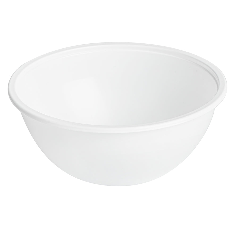 7 oz Round White Plastic Salad Bowl - 5" x 5" x 1 3/4" - 200 count box