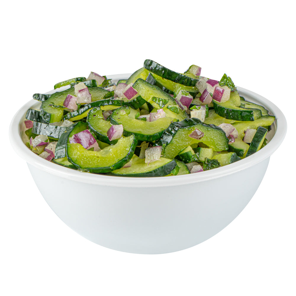 7 oz Round White Plastic Salad Bowl - 5" x 5" x 1 3/4" - 200 count box