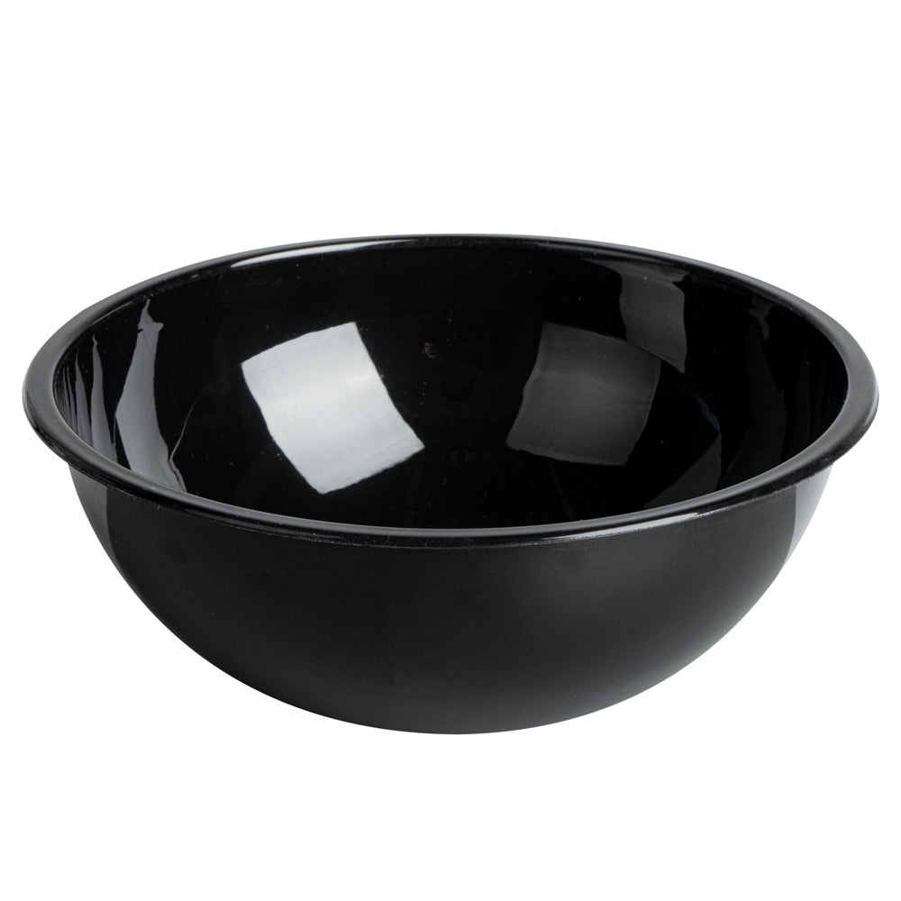 18 oz Round Black Plastic Salad Bowl - 6" x 6" x 2 1/2" - 200 count box