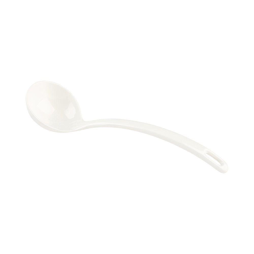 Voga 3 oz White Melamine Ladle - 10 1/2" x 2 1/4" x 2 1/4" - 10 count box