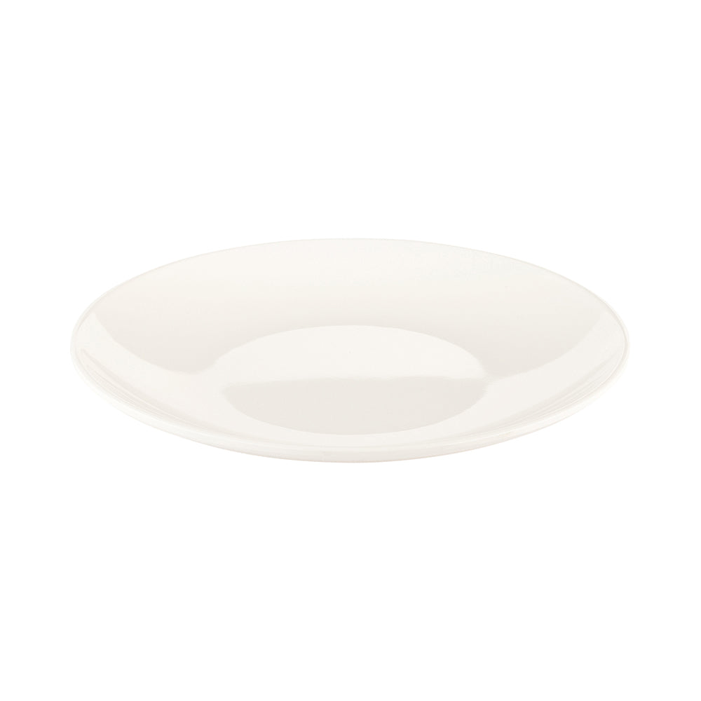 Voga Round White Melamine Medium Plate - Classic, Rimless - 8" x 8" x 1" - 10 count box