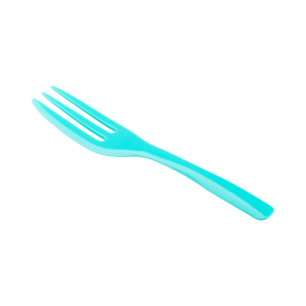 Teal Plastic Cake Fork with Knife Edge - 4" x 3/4" - 500 count box