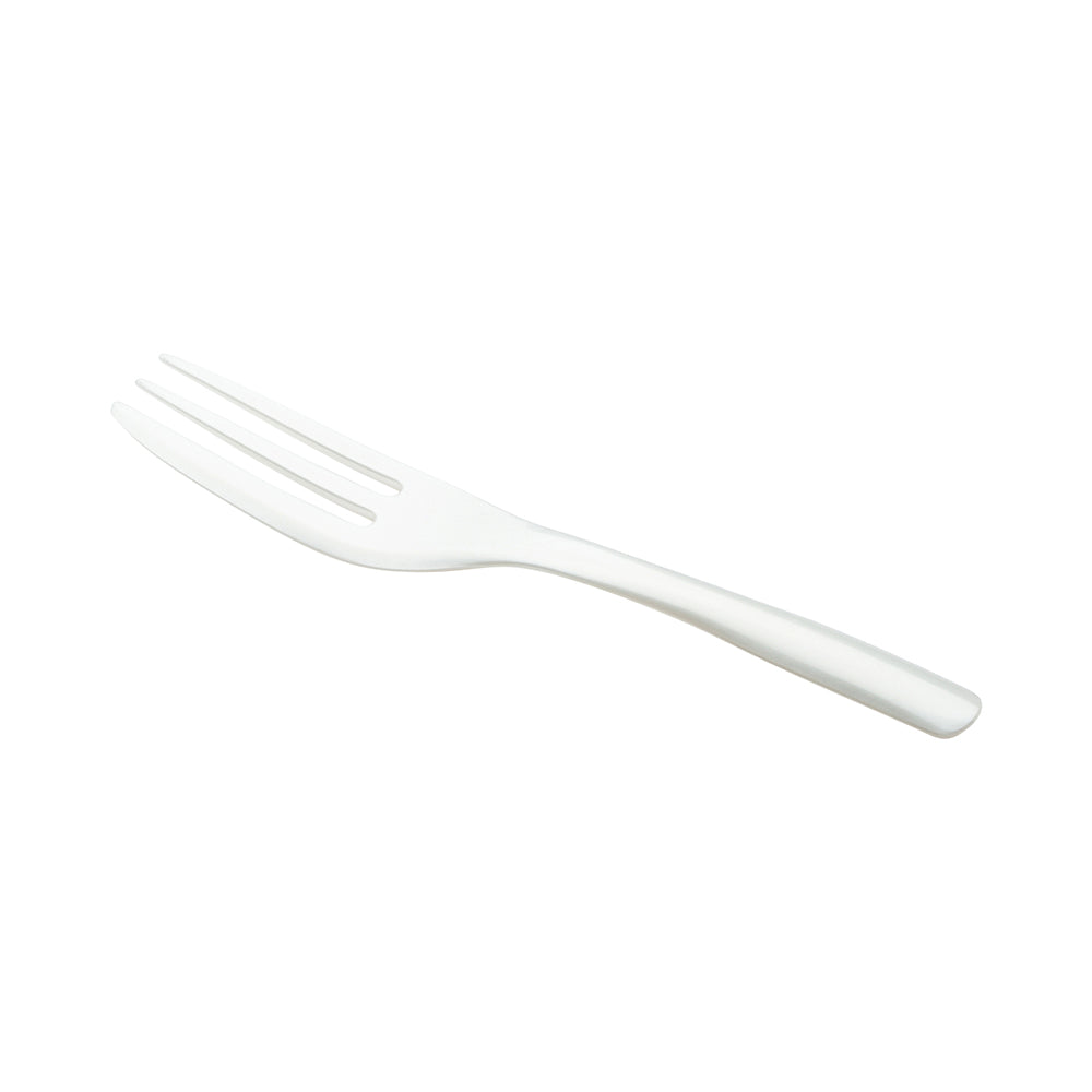 Pearl White Plastic Cake Fork with Knife Edge - 4" x 3/4" - 500 count box