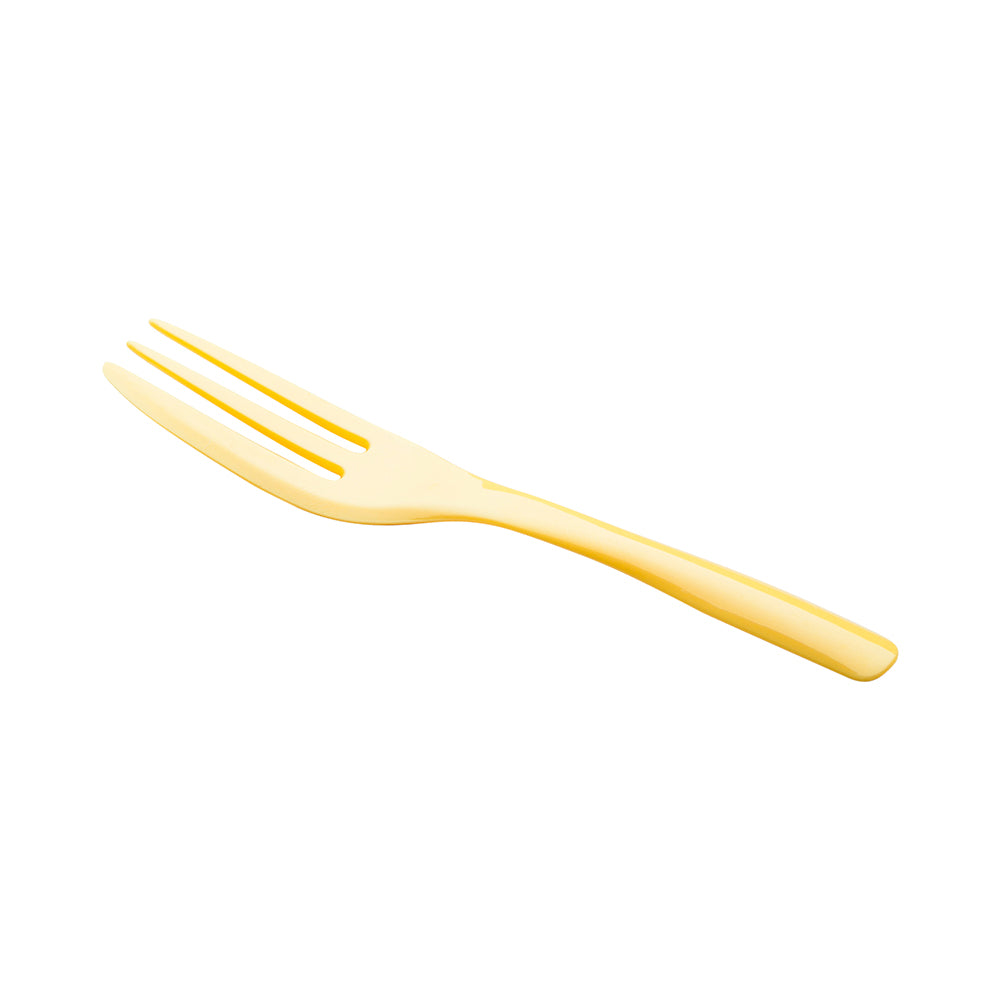 Baby Yellow Plastic Cake Fork with Knife Edge - 4" x 3/4" - 500 count box