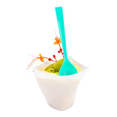 Teal Plastic Petal Spoon - 4 1/2