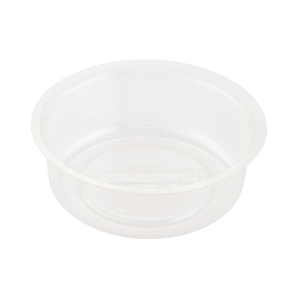 Zero Waste 4 oz Round Clear PLA Plastic Topping Cup - Compostable, Fits Drinking Cups - 3 1/2" x 3 1/2" x 1" - 1000 count box