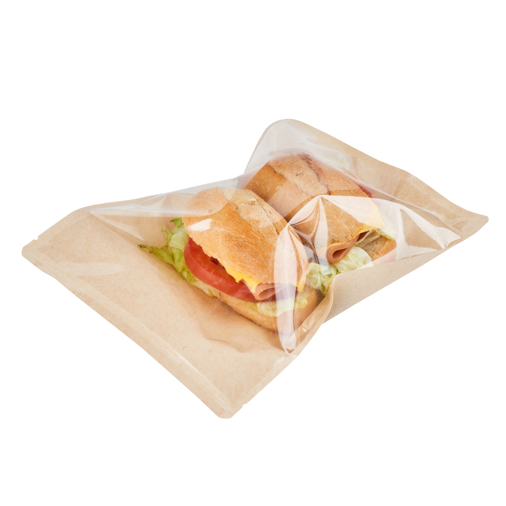 Bag Tek Kraft Plastic Medium Sandwich and Snack Bag - Heat Sealable - 8 3/4" x 6 1/2" - 100 count box