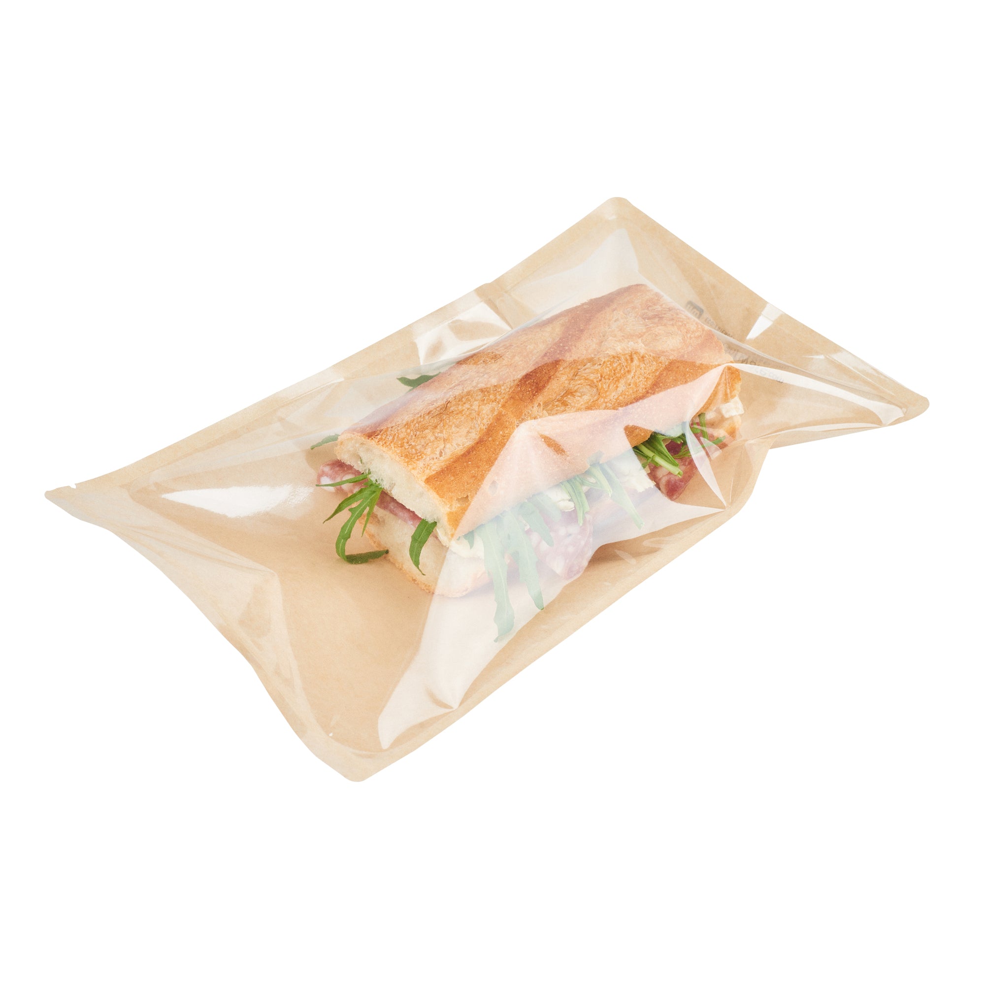 Bag Tek Kraft Plastic Large Sandwich and Snack Bag - Heat Sealable - 11 1/2" x 6 3/4" - 100 count box