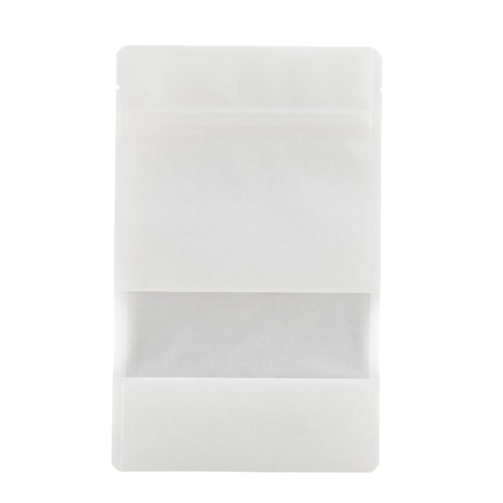 Bag Tek White Plastic Medium Window Bag - Heat Sealable - 8" x 5" x 1 3/4" - 100 count box