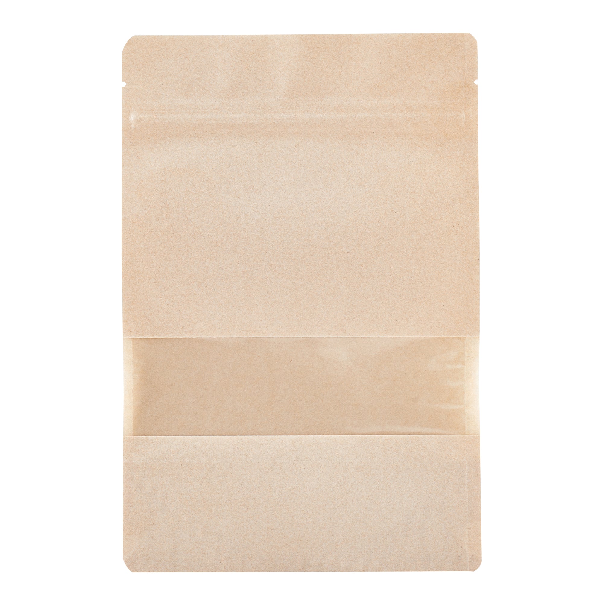 Bag Tek Kraft Plastic Large Window Bag - Heat Sealable - 9" x 6" x 1 1/2" - 100 count box