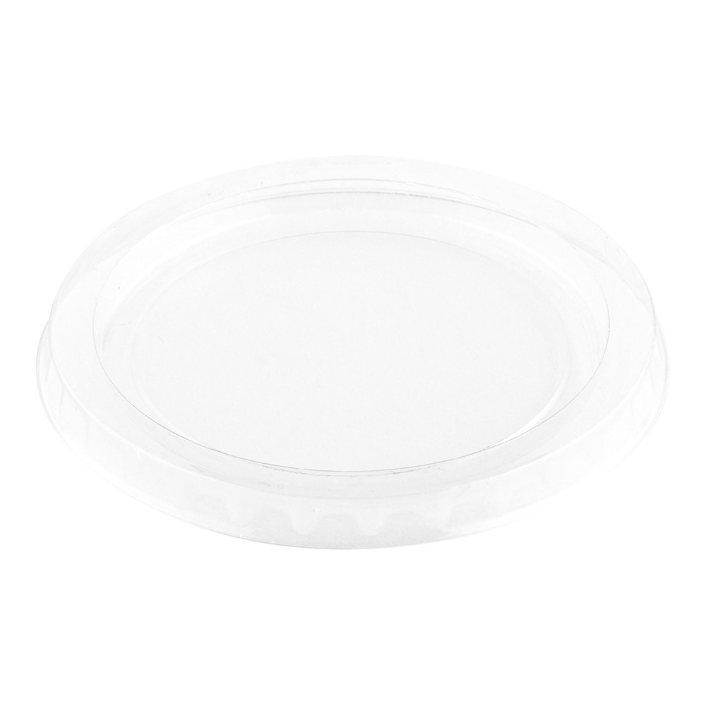 Basic Nature Clear PLA Plastic Lid - Fits Portion Cups, Compostable - 2000 count box