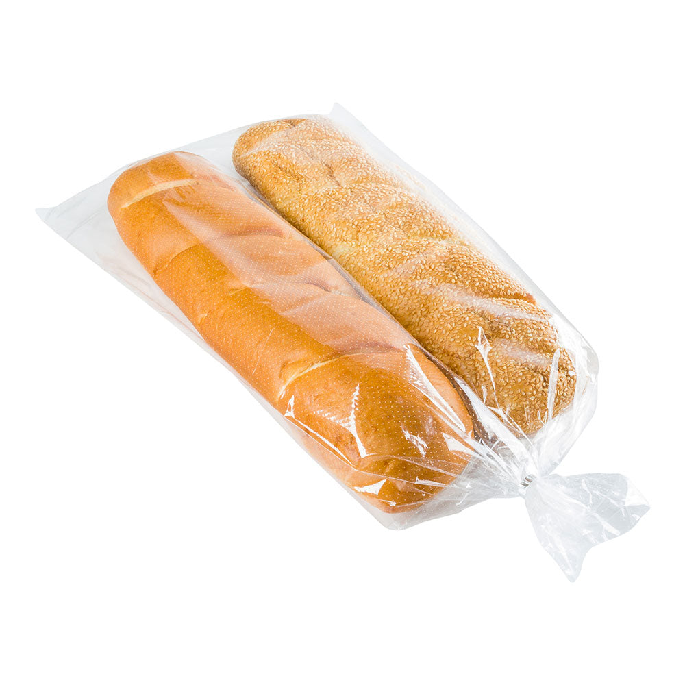 Bag Tek Clear Plastic Bread Bag - Micro-Perforated, with Wicket Dispenser - 24" x 13" - 250 count box