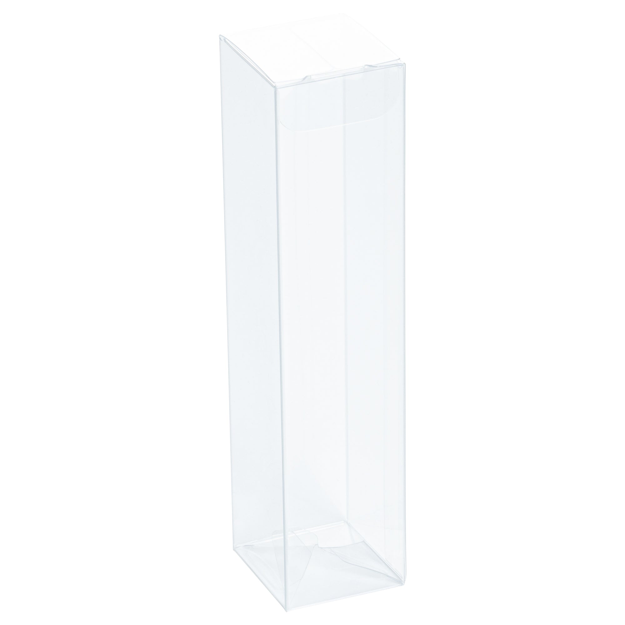 Sweet Vision Clear Plastic Favor Box - Tuck Top, Pop & Lock Bottom - 1 1/2" x 1 1/2" x 6 1/4" - 100 count box