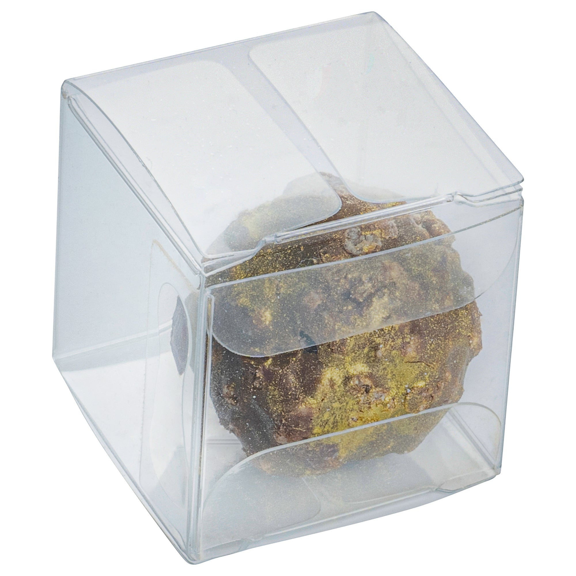 Sweet Vision Cube Clear Plastic Favor Box - Folding Top - 1 1/2" x 1 1/2" x 1 1/2" - 100 count box