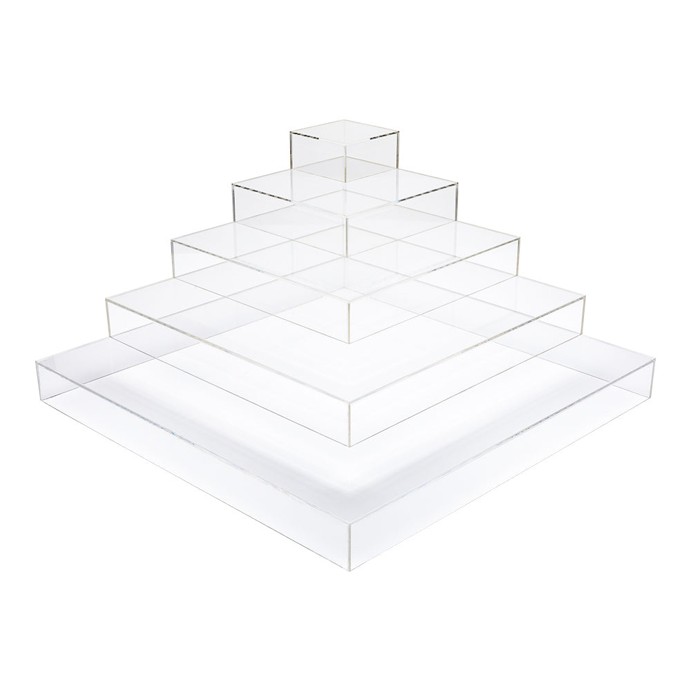 Clear Tek Clear Acrylic Buffet Display Stand - 5-Tier Pyramid - 19 3/4" x 19 3/4" x 9 3/4" - 1 count box