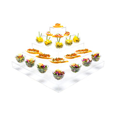 Clear Tek Clear Acrylic Buffet Display Stand - 5-Tier Pyramid - 19 3/4